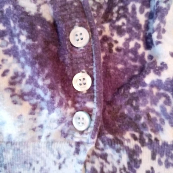 EUC Express Lightweight Cotton Cropped Blue Cardigan, Short Sleeves, Size M - Picture 4 of 7